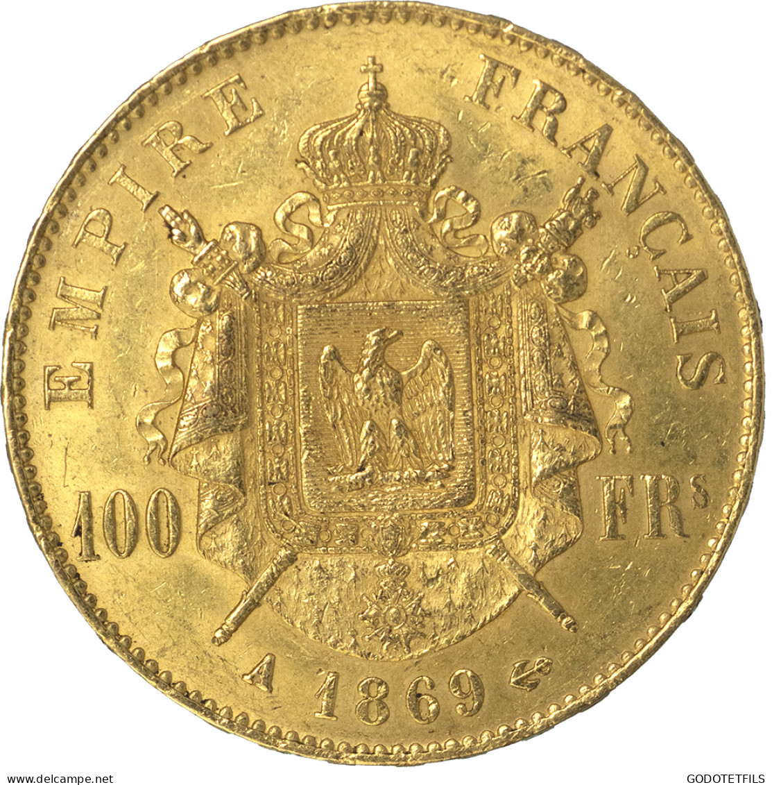 Second-Empire- 100 Francs Napoléon III Tête Laurée 1869 Paris - 100 Francs-or