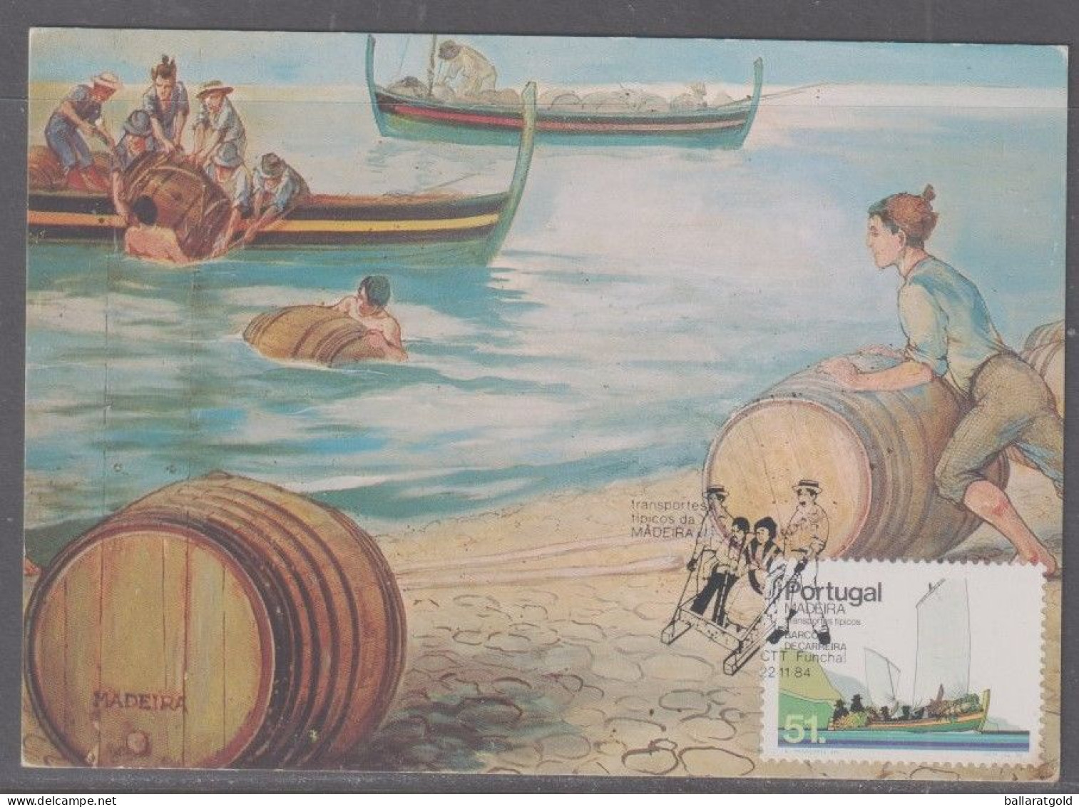 Portugal Maderia 1984 -  51 Carriera Boat Maxi Card - Brieven En Documenten