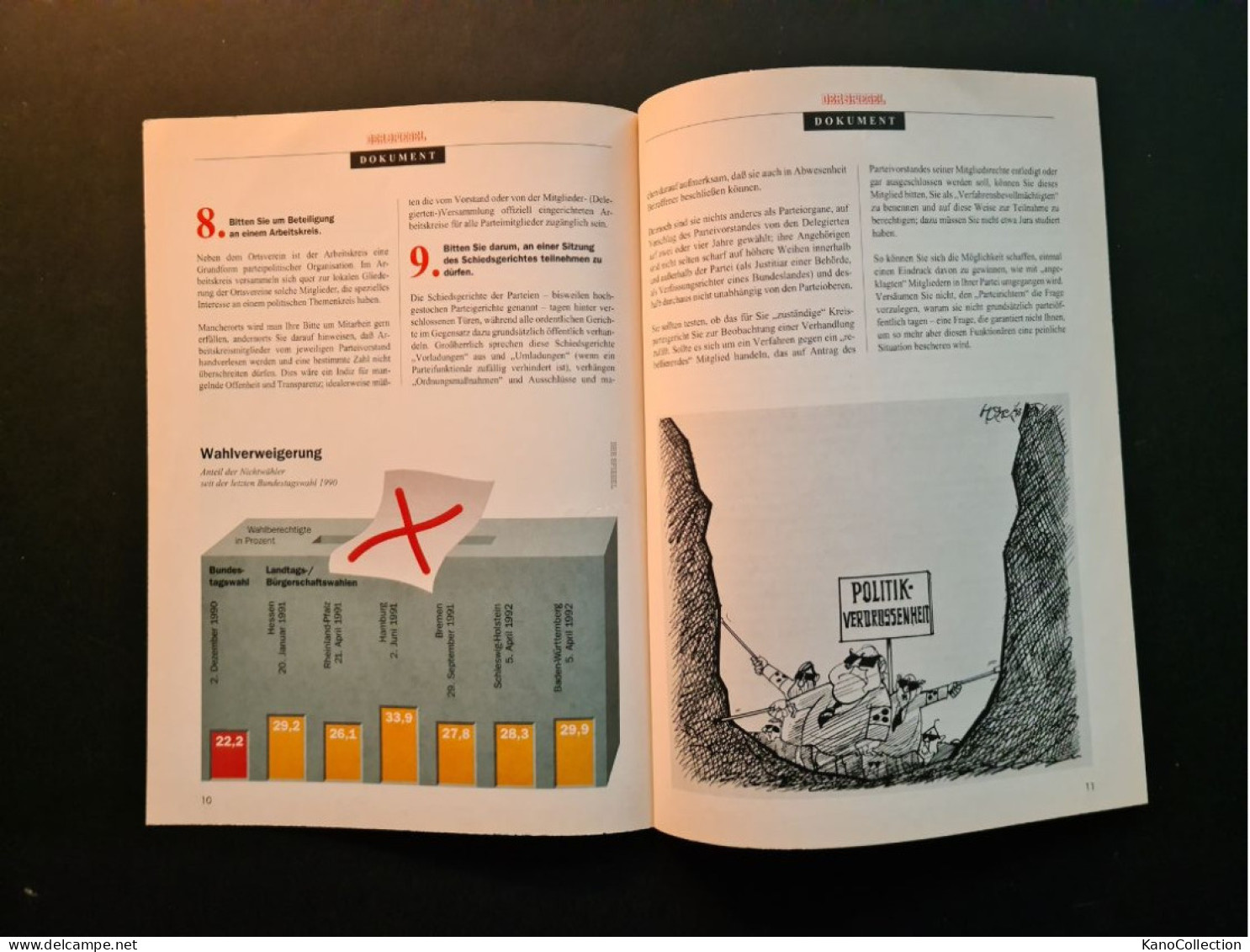 DER SPIEGEL – DOKUMENT  Juli 1993 – Aufstand In Den Parteien Positoinspapier Von Rebellen Aus CDU, SPD Und Grünen, 16 S. - Andere & Zonder Classificatie