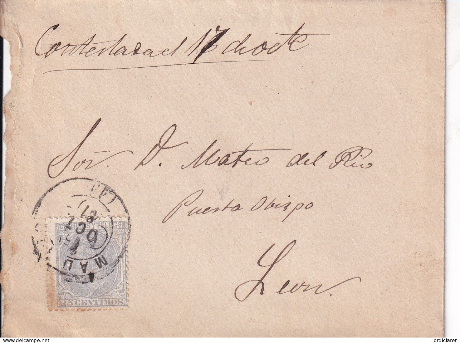 CARTA 1891  MADRID A LEON - Covers & Documents