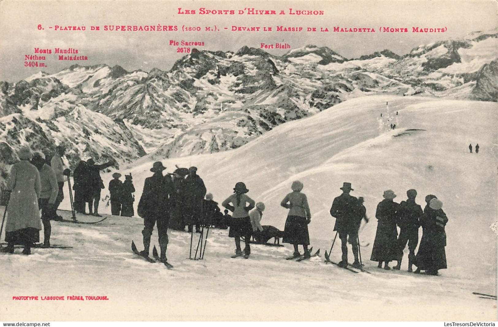 FRANCE - Les Sports D'Hiver à Luchon - Le Plateau De Superbagnères - Devant Le Massif  - Carte Postale Ancienne - Luchon