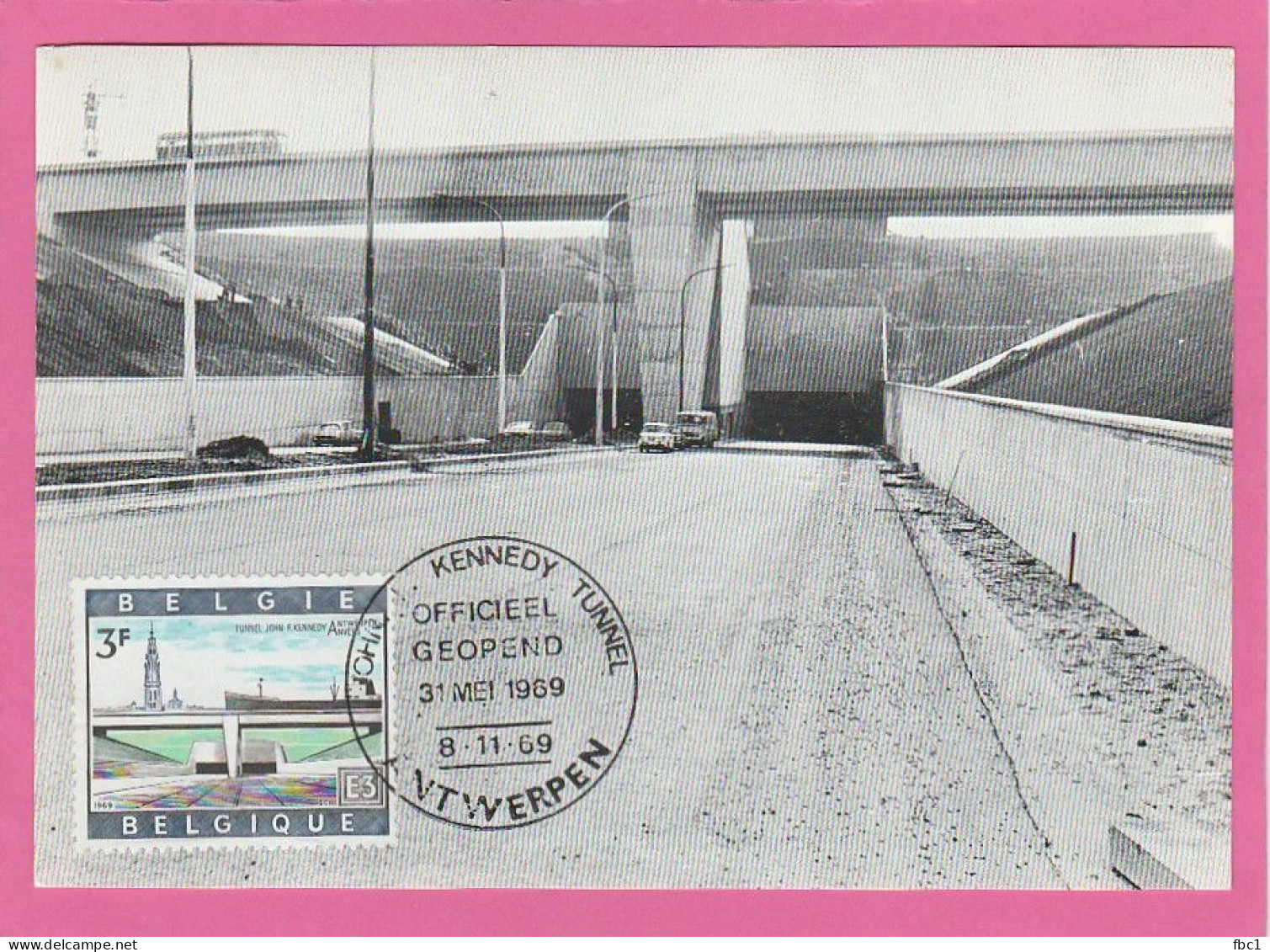 Carte Maximum - Belgique - 1969 - Anvers - Tunnel John F. Kennedy - 1961-1970