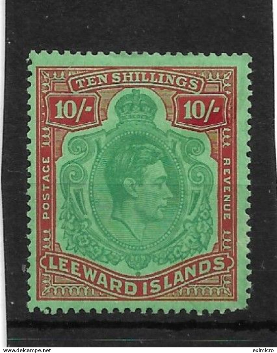 LEEWARD ISLANDS 1945 10s GREEN And RED/GREEN SG 113b ORDINARY PAPER MOUNTED MINT Cat £150 - Leeward  Islands