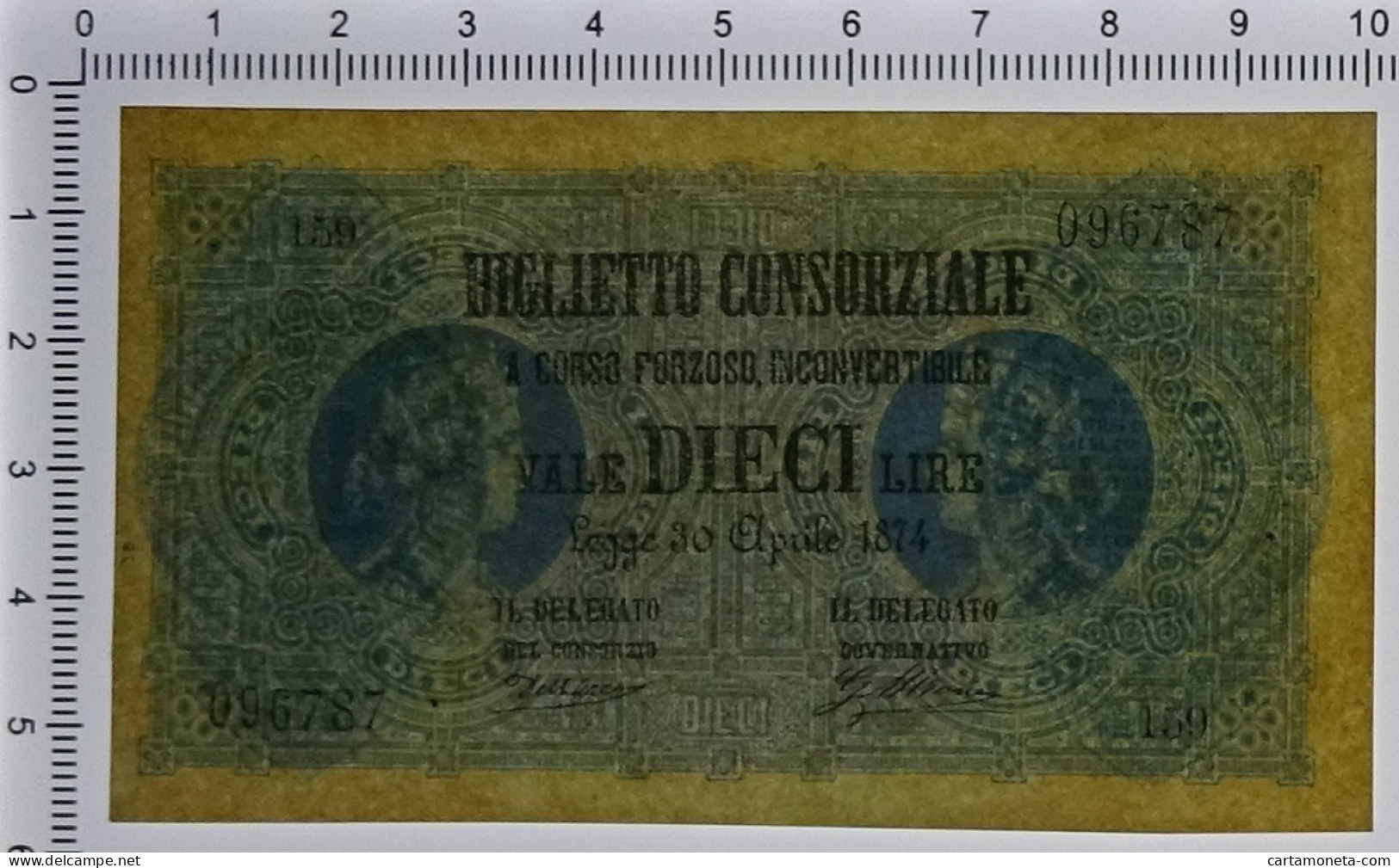 10 LIRE BIGLIETTO CONSORZIALE REGNO D'ITALIA 30/04/1874 QFDS - Biglietti Consorziale