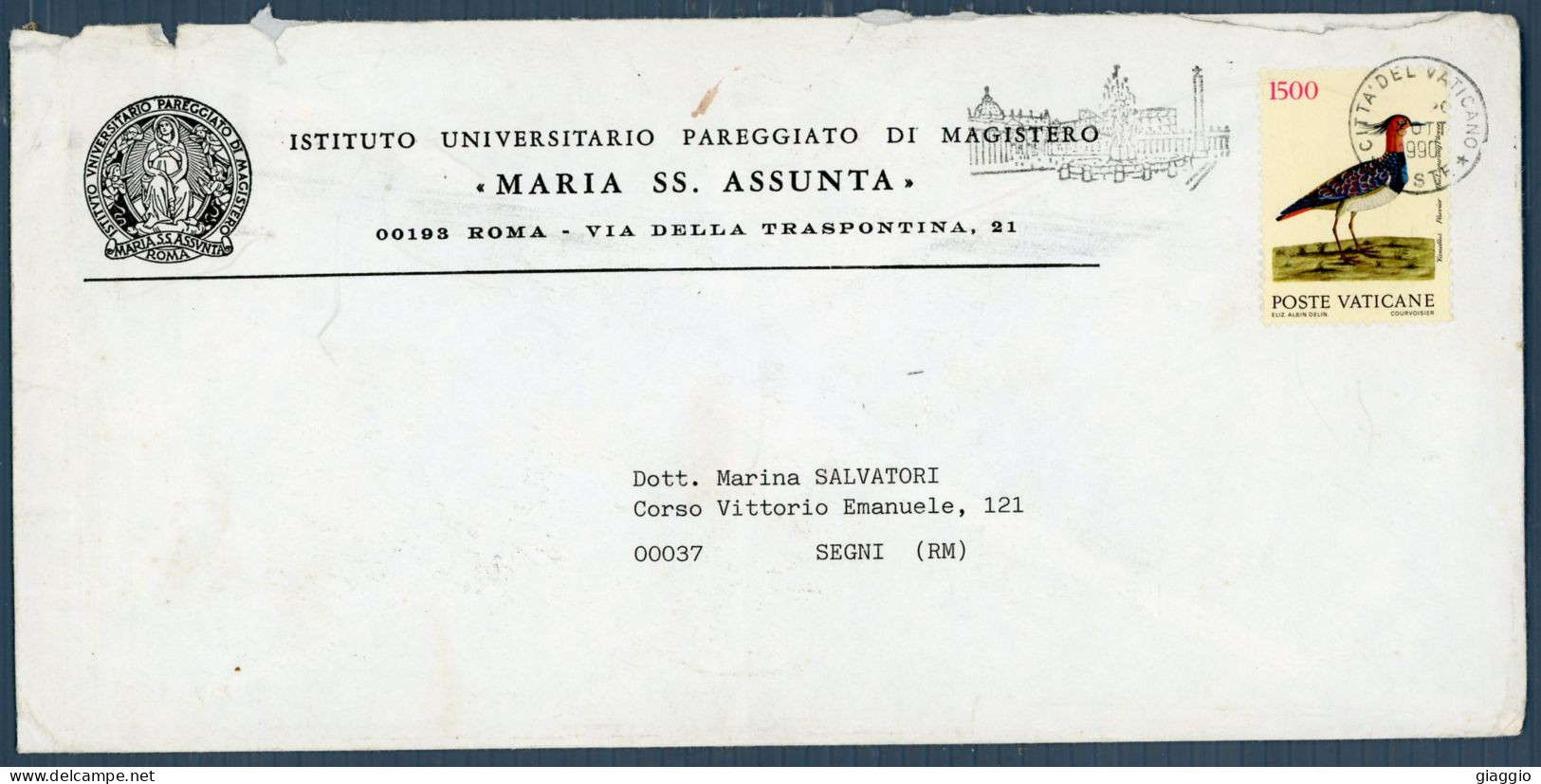 °°° Francobolli N. 1834 - Vaticano Busta Viaggiata Fuori Formato °°° - Covers & Documents