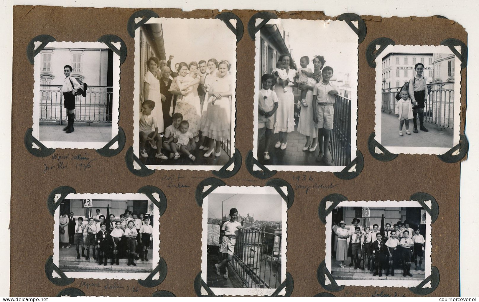 FRANCE - SCOUTISME - 6 pages Recto Verso de petites photos dont une quinzaine d'un Louveteau - 1936