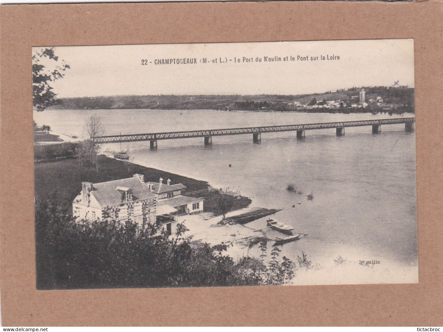 CPA 49 Champtoceaux Le Port Du Moulin Et Le Pont Sur La Loire - Champtoceaux