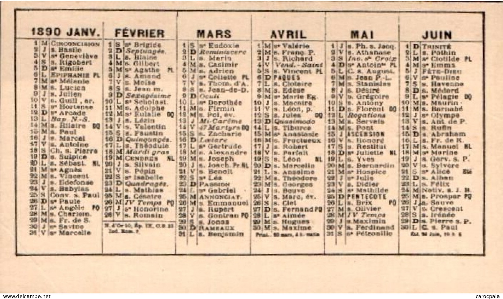 1890 Premier Semestre  , Publicité Caves De Flandre :mr Mathé Vin Rue De Flandre à Paris - Kleinformat : ...-1900