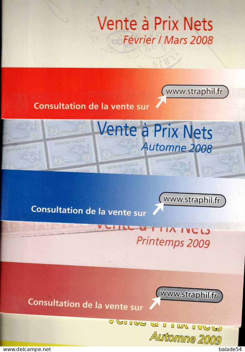 MARCOPHILIE POSTAL STRAPHIL - VENTE à PRIX NETS Lot De 4 Brochures Automne / Printemps 2008 Et 2009 - Auktionskataloge