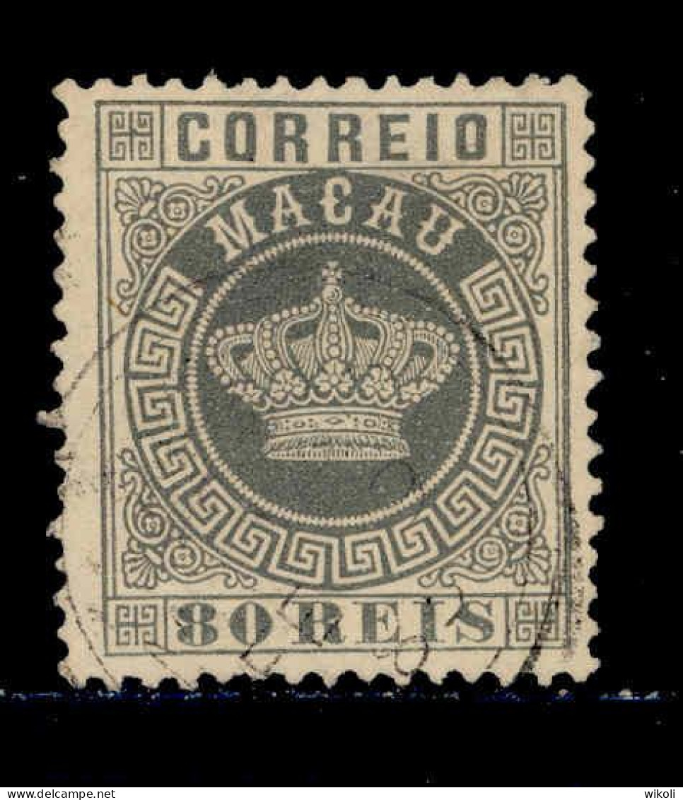 ! ! Macau - 1885 Crown 80 R (Perf. 12 3/4) - Af. 21a - Used (cc 044) - Oblitérés