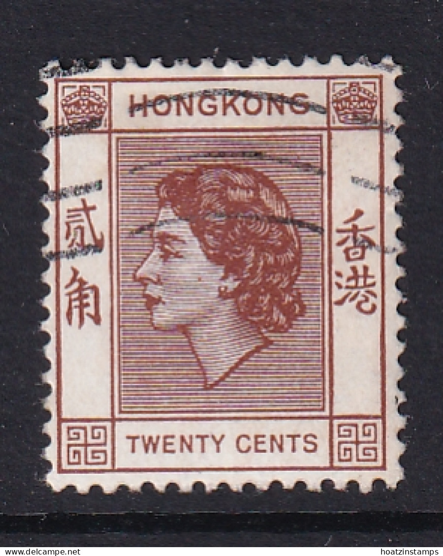 Hong Kong: 1954/62   QE II     SG181     20c      Used - Usati