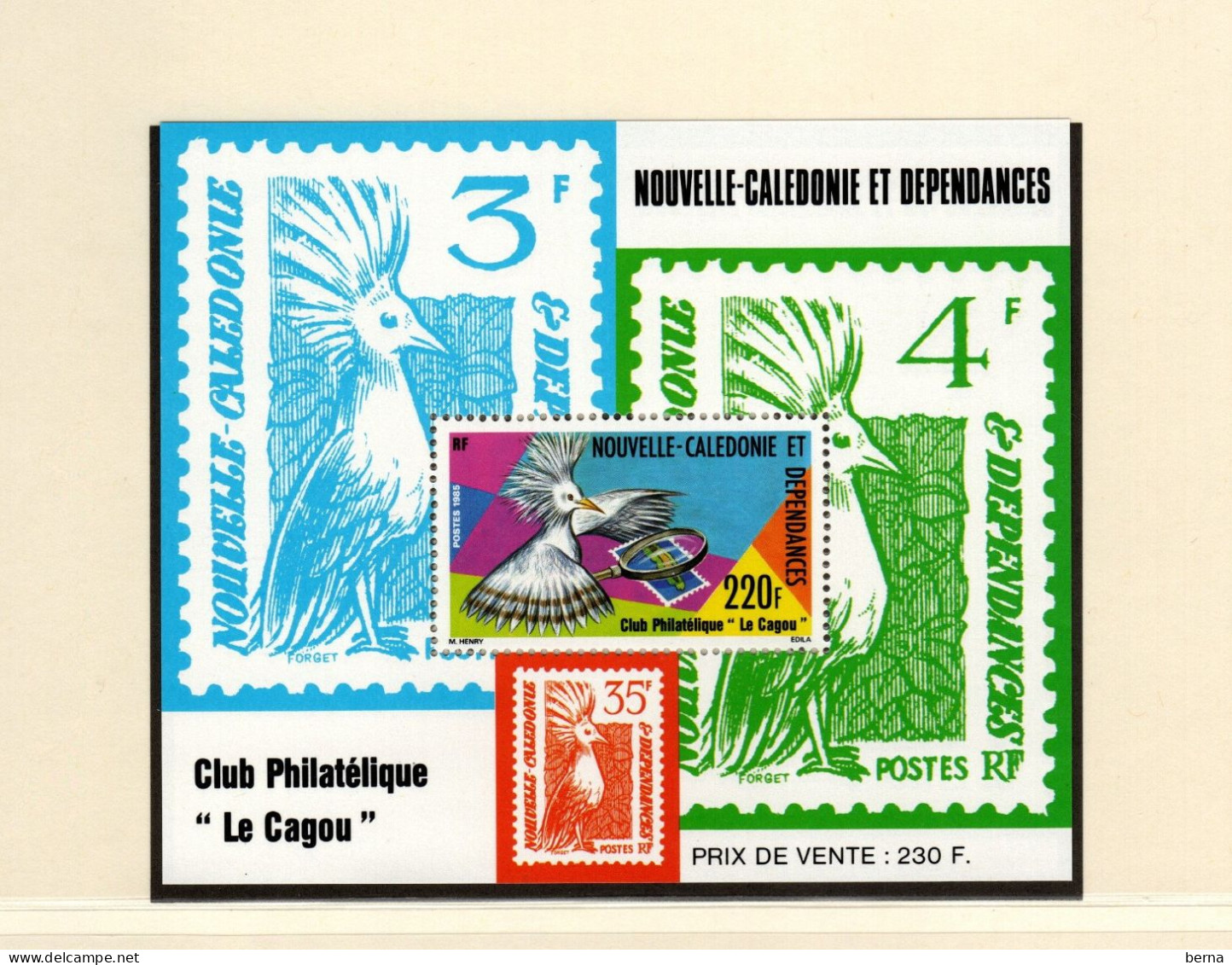 NOUVELLE CALEDONIE BLOC 7  LUXE NEUF SANS CHARNIERE - Blocks & Sheetlets