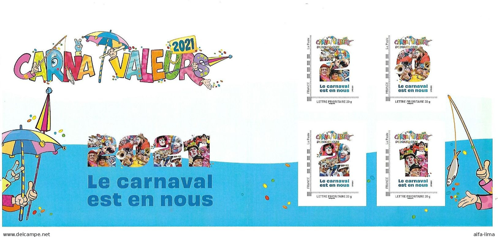 Collector De 4 Timbres  Carnaval De Dunkerque 2021 - Carnival