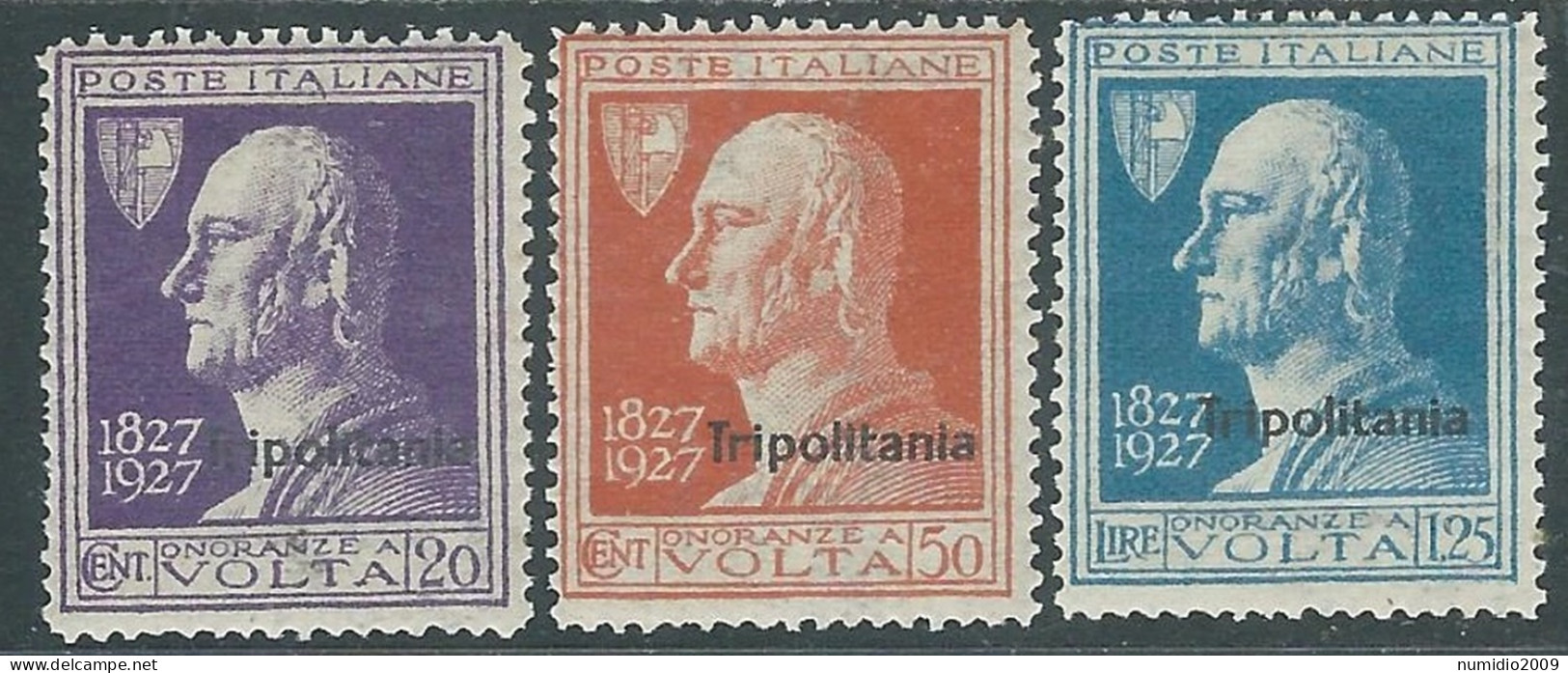 1927 TRIPOLITANIA VOLTA 3 VALORI MH * - RA15-7 - Tripolitania