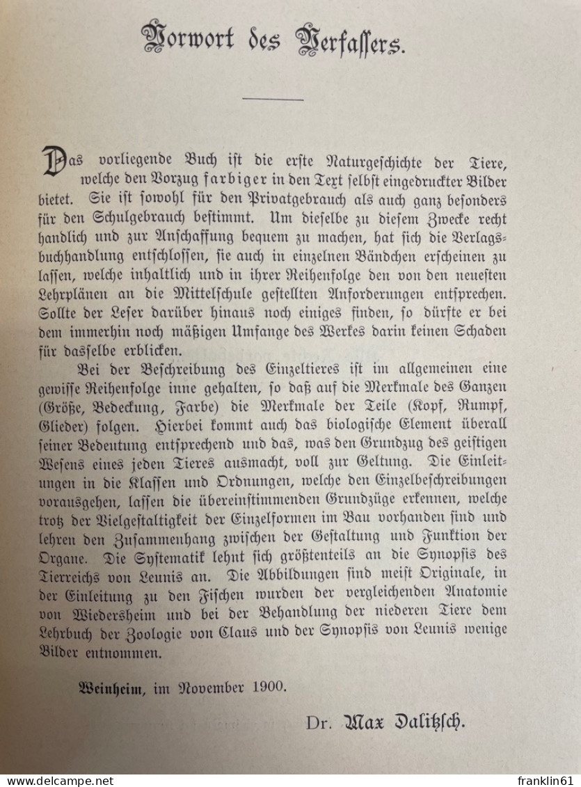 Naturgeschichte Der Würmer, Stachelhäuter, Pflanzentiere Und Urtiere.(Tierbuch). - Dieren