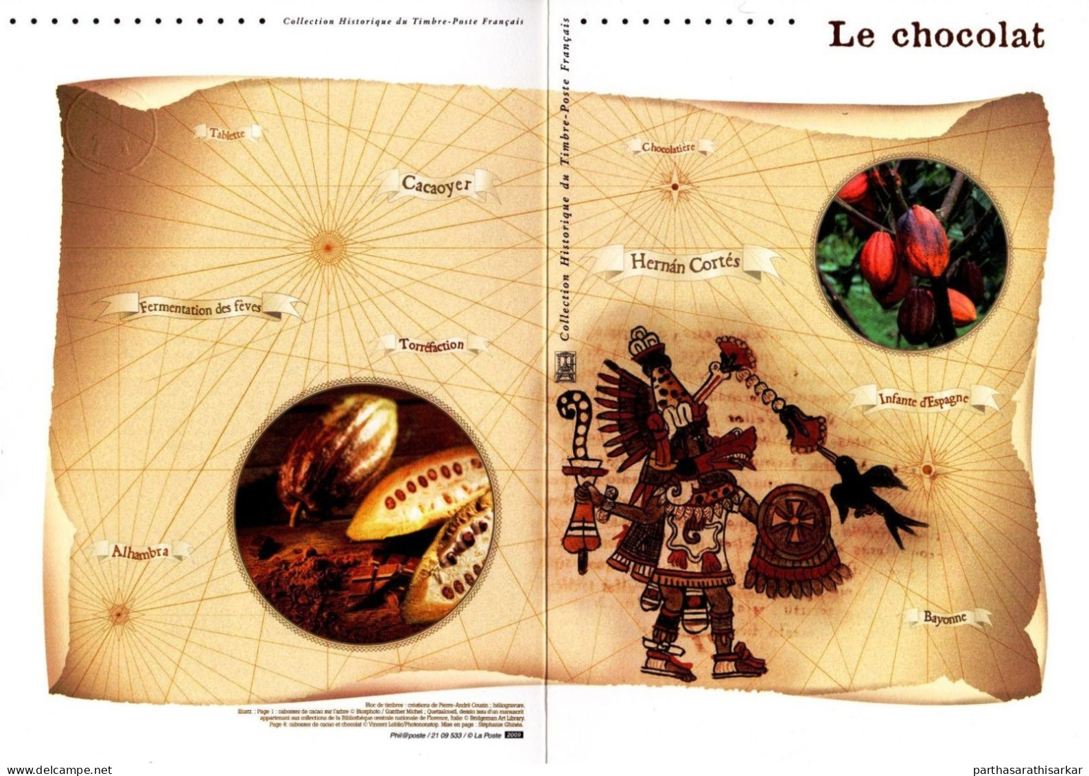 FRANCE 2009 CHOCOLATE SCENTED UNUSUAL MINIATURE SHEET CANCELLED OFFICIAL DOCUMENT WITH PROOF USED - Other & Unclassified