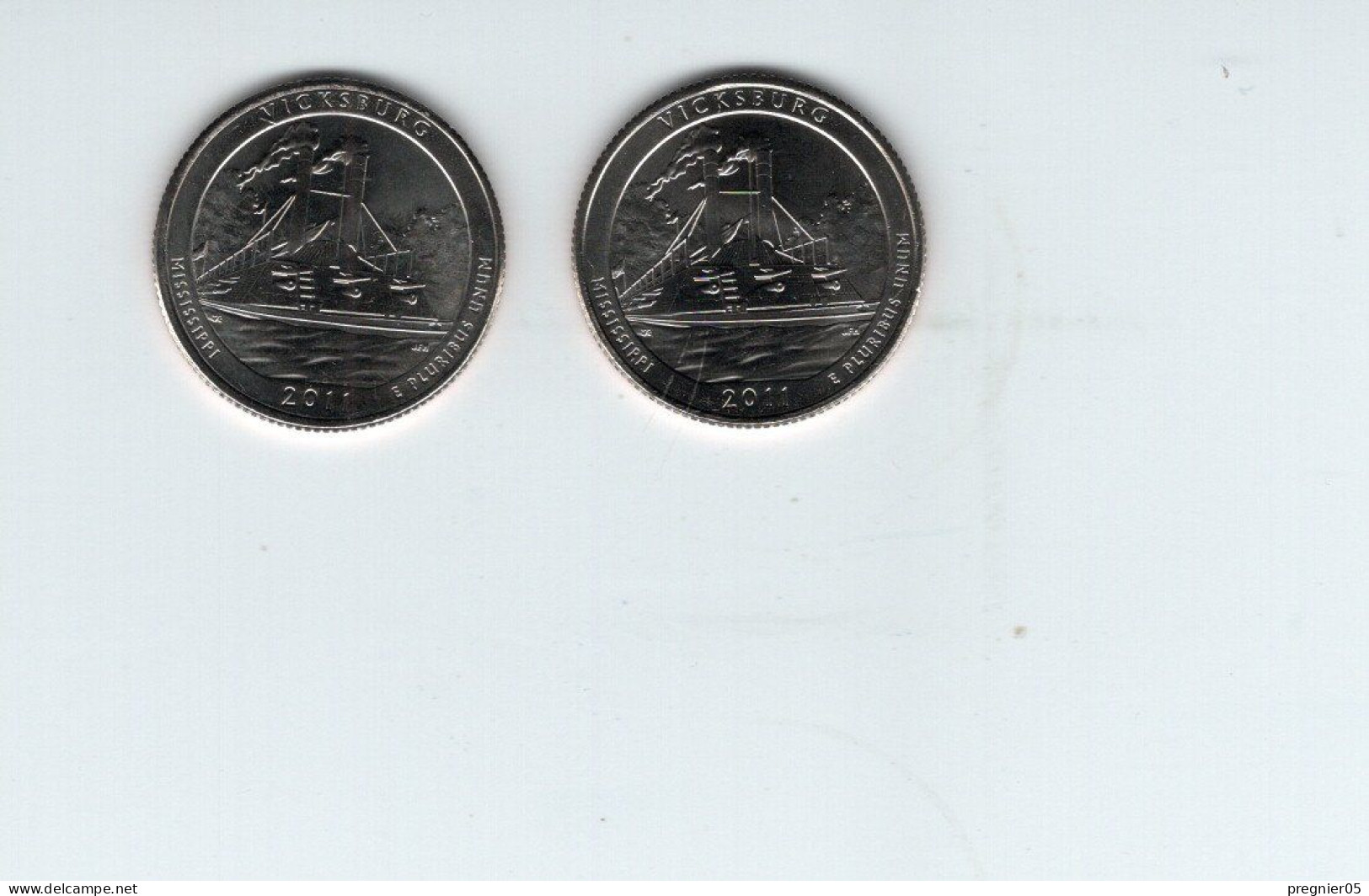 USA - Lot 2 Pièces 1/4 $ Vicksburg L Military Park  2011D + P  SPL/AU  KM.497 - Non Classificati