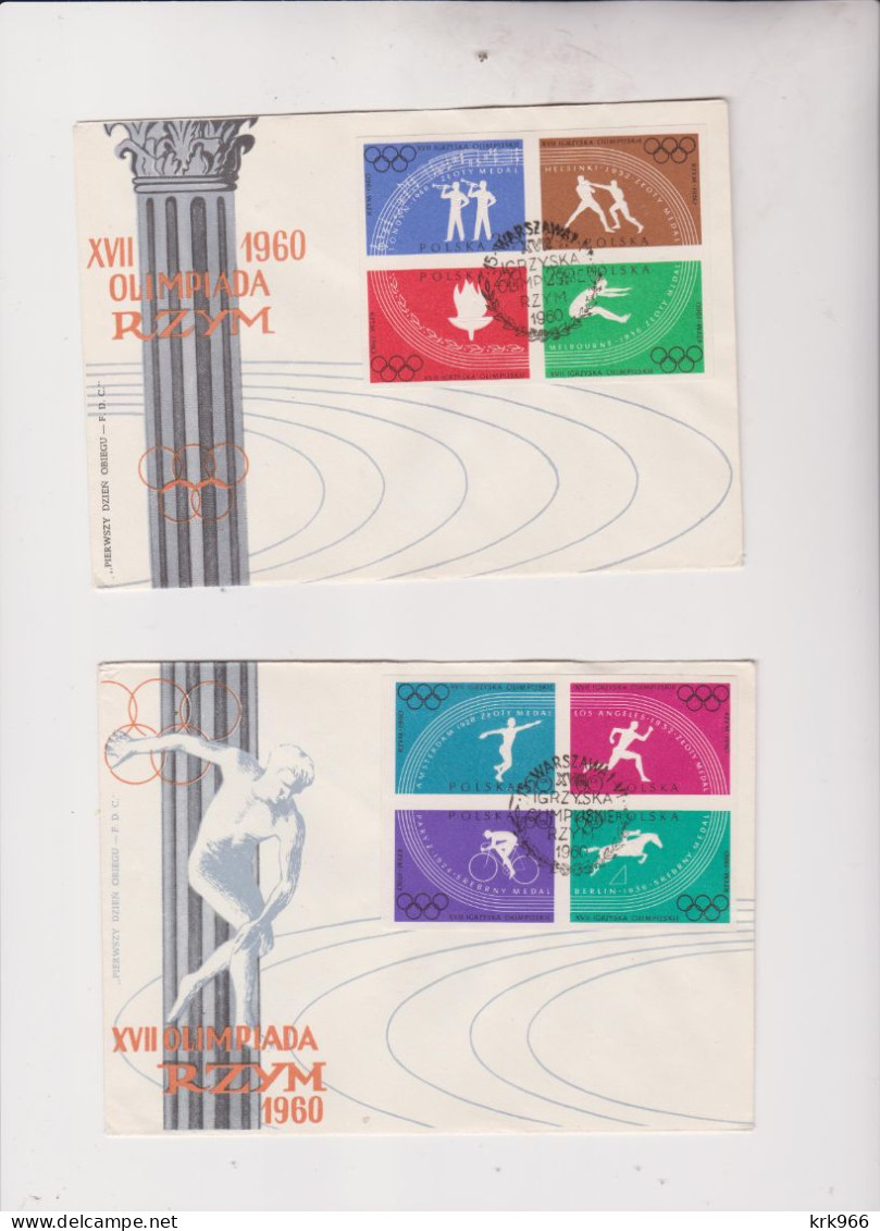 POLAND 1960  WARSZAWA FDC  Covers OLYMPIC GAMES - Briefe U. Dokumente