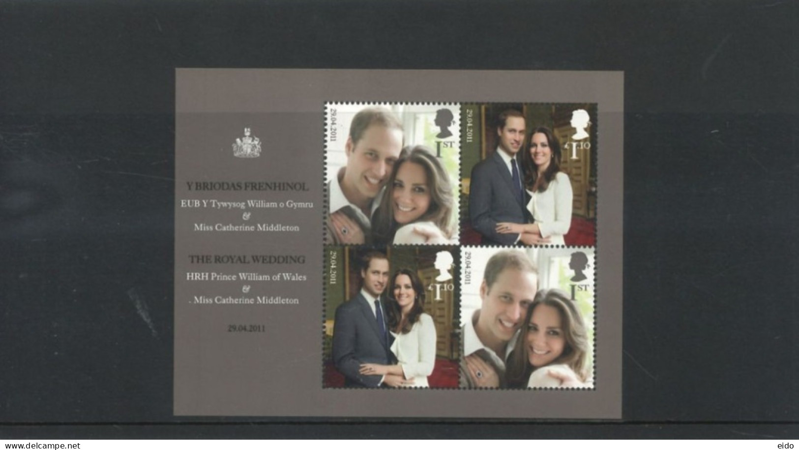 GREAT BRITAIN  - 2011, STAMPS SHEET OF ROYAL WEDDING OF HRH PRINCE WILLIAM OF WALES, INCLUDING SPECIAL FOLDER, UMM (**). - Cartas & Documentos