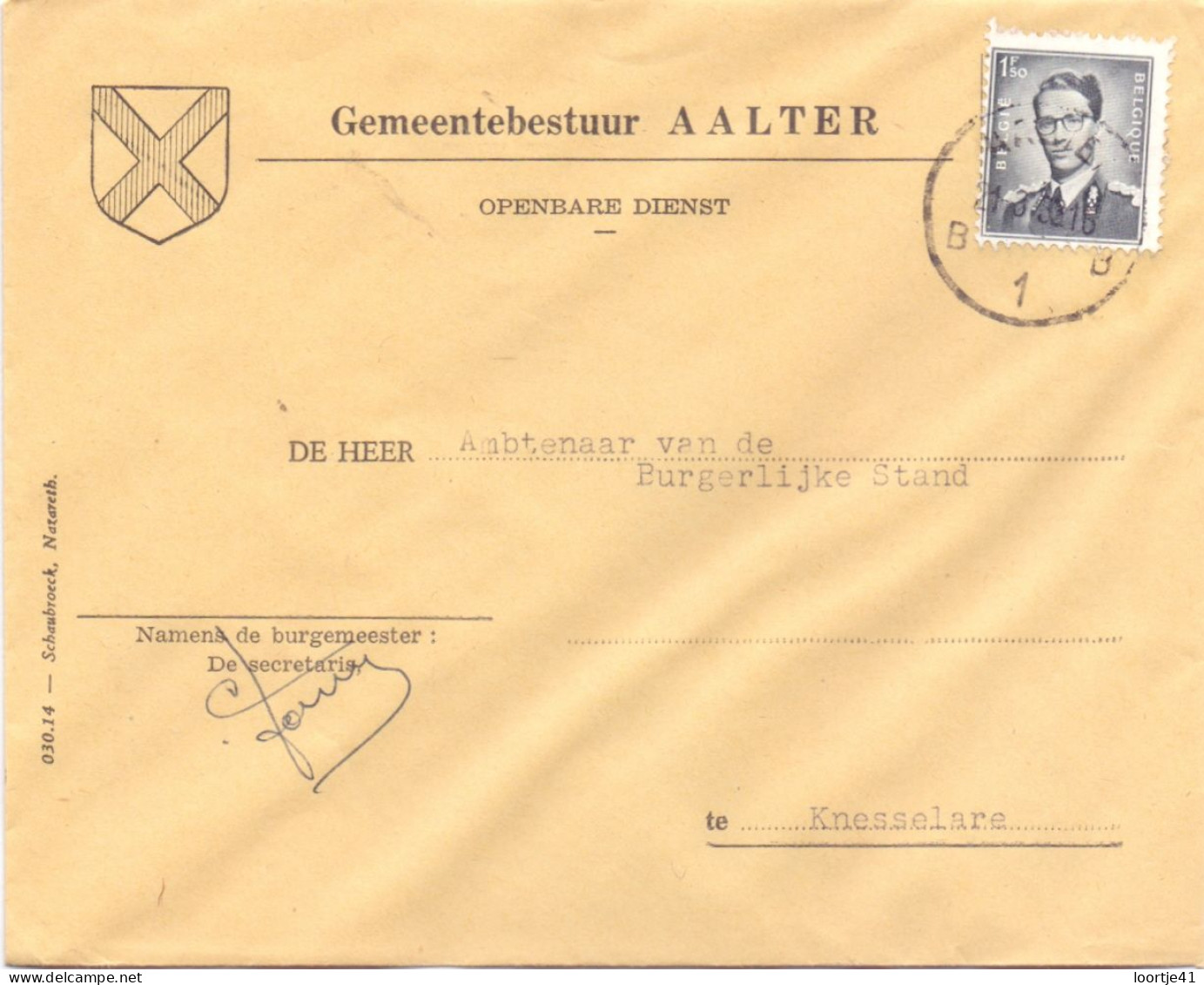 Omslag Enveloppe - Gemeentebestuur Aalter - Enveloppes