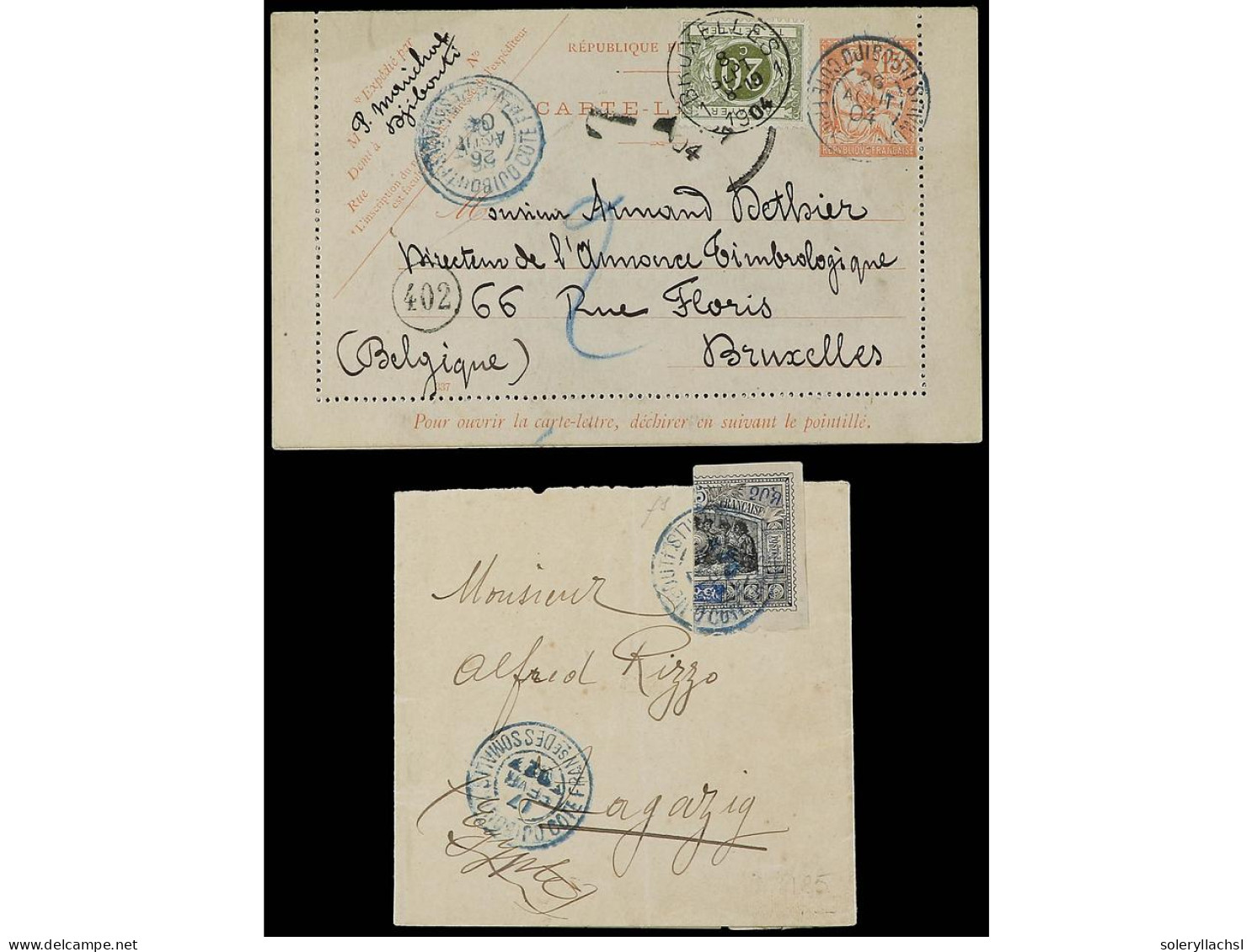 COSTA DE LOS SOMALIES. 1902-04. 2 Covers. - Autres & Non Classés