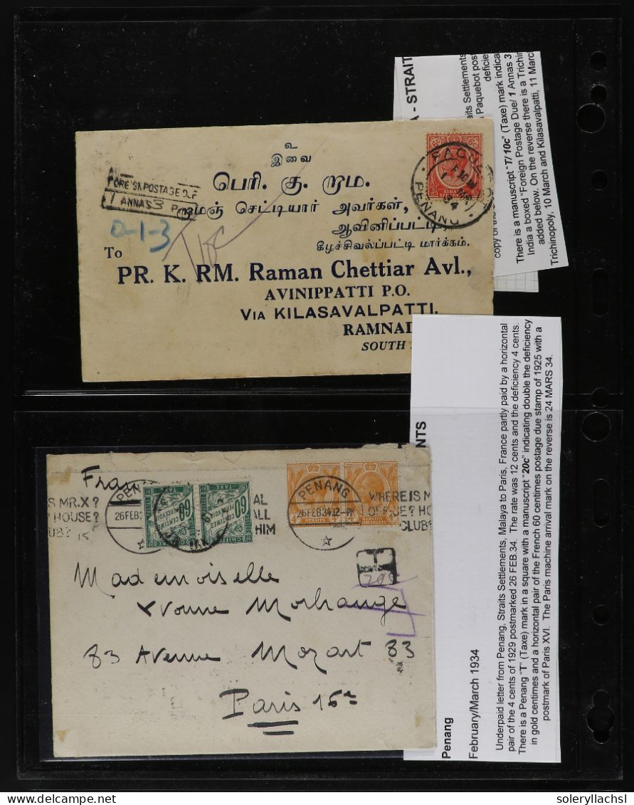 STRAITS SETTLEMENTS. 1900-1935. Lot of 36 covers.