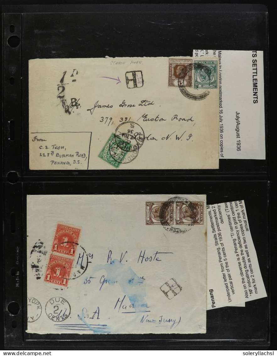 STRAITS SETTLEMENTS. 1900-1935. Lot of 36 covers.