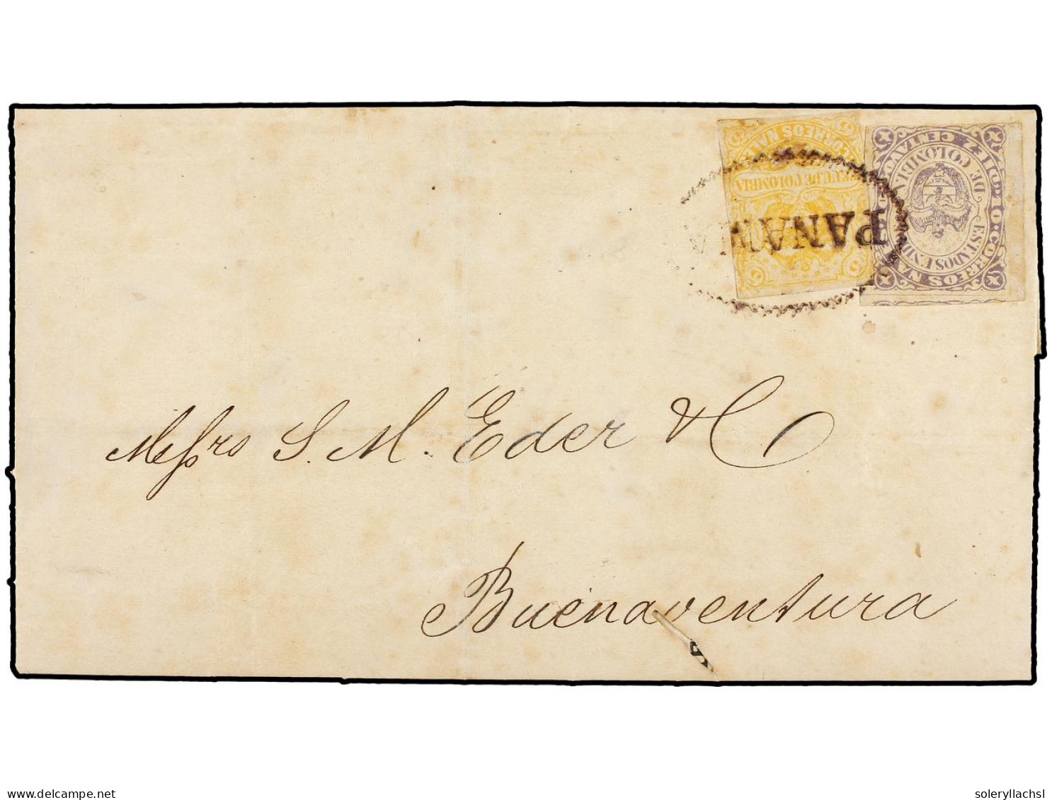 PANAMA. 1874 (March 27). Entire Letter On 'Hamburg-Amerikanische' Stationery, Some Tropicalisation, Used From Colon To B - Andere & Zonder Classificatie