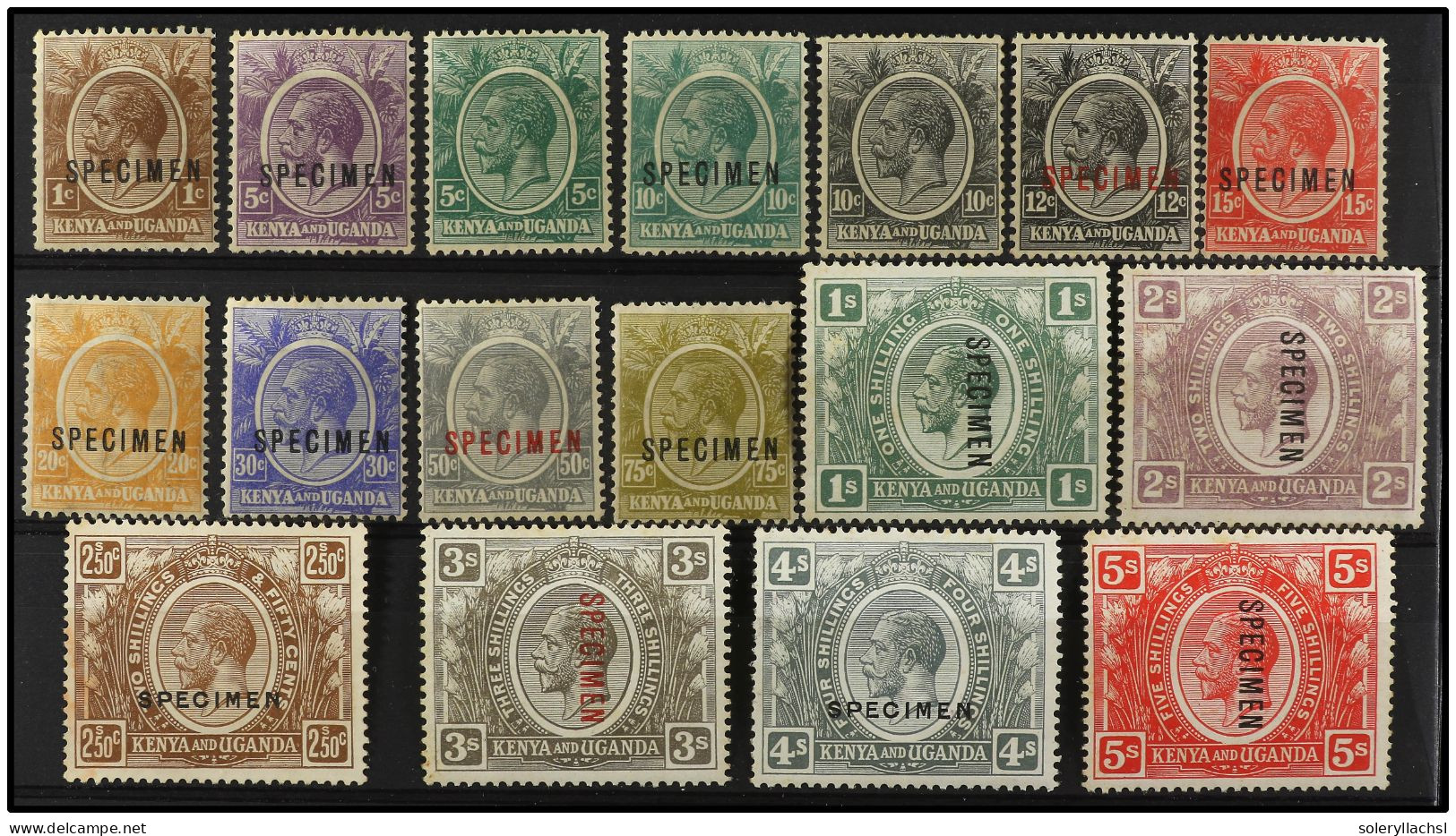 * KENIA Y UGANDA. 1922-7. TWENTY EIGHT Values, Complete Set SPECIMEN Without 5 C. Green And 10 C. Black. Some Value Smal - Sonstige & Ohne Zuordnung