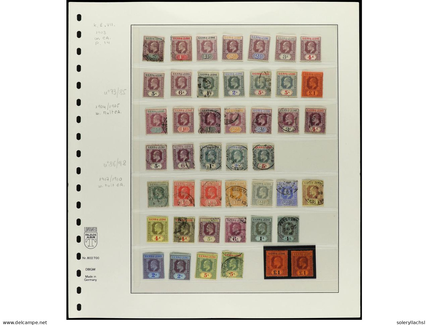 SIERRA LEONA. SIERRA LEONE. Collection In Album Pages From 1903 To 1935. Stamps And Complete Sets In Mint And Used Condi - Autres & Non Classés