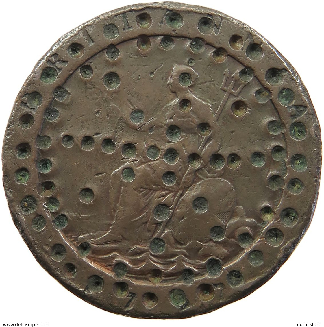 GREAT BRITAIN TWO PENCE 1797 Georg III. 1760-1820 COUNTERMARKED HG #sm05 0915 - D. 2 Pence