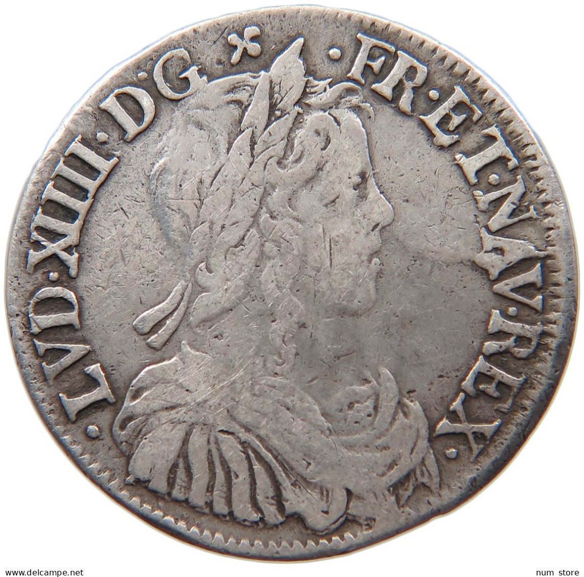 FRANCE 1/2 ECU 1650 N Montpellier  Louis XIV. (1643–1715) #t029 0057 - 1643-1715 Ludwig XIV.