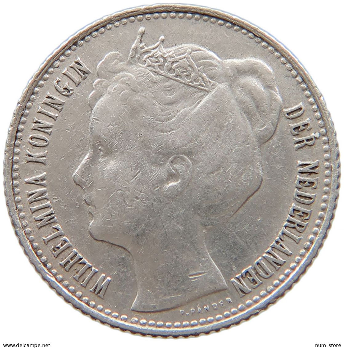 NETHERLANDS 1/2 GULDEN 1908 Wilhelmina 1890-1948 #t022 0723 - 1/2 Gulden