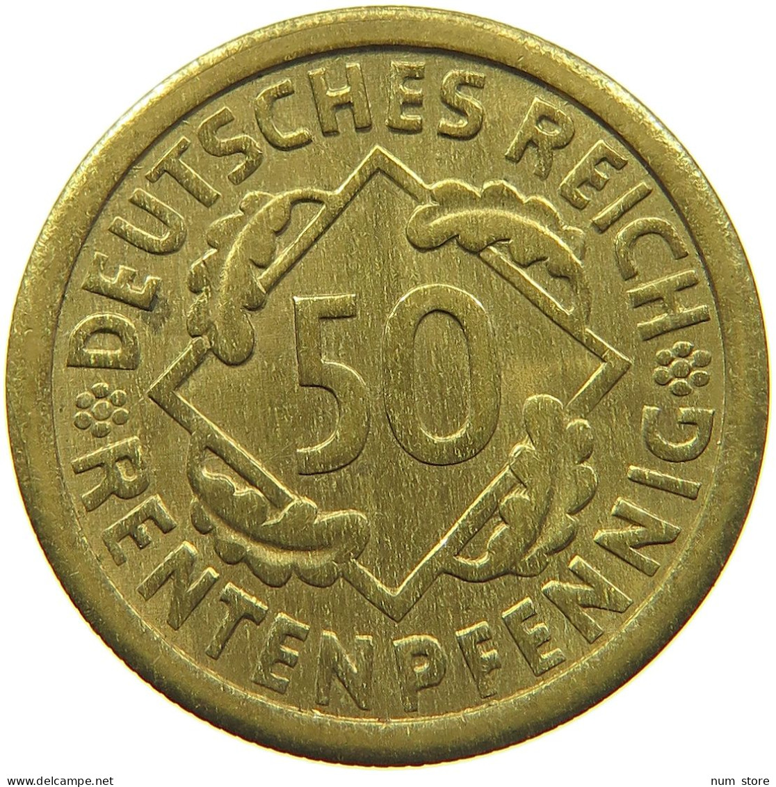 WEIMARER REPUBLIK 50 RENTENPFENNIG 1923 F  #t029 0217