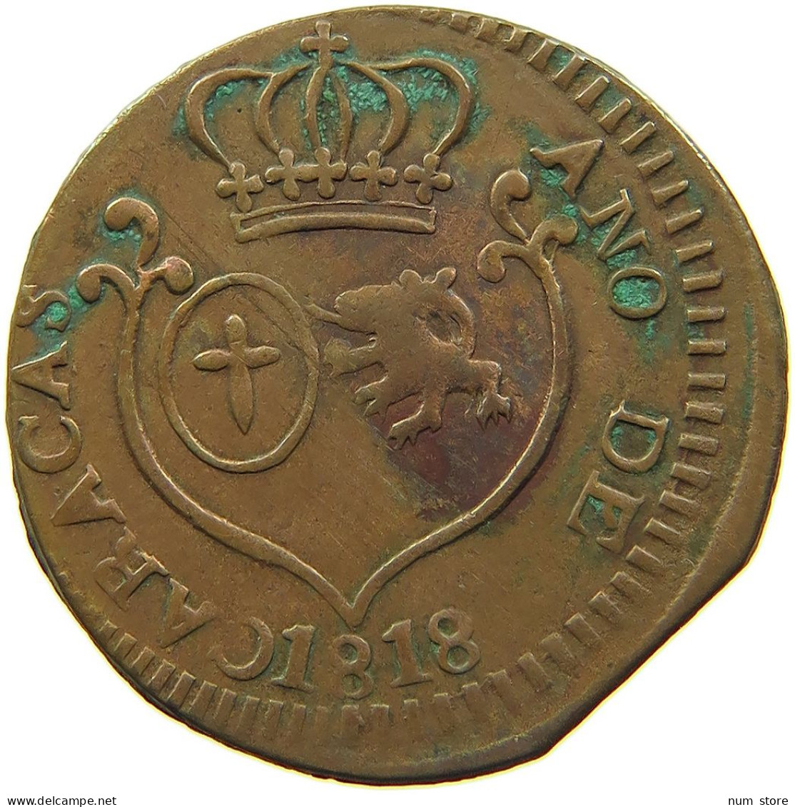 VENEZUELA 1/4 REAL 1818 CARACAS FERNANDO VII. (1808-1833) #t027 0423 - Venezuela