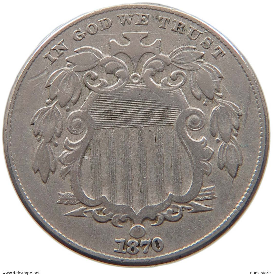 UNITED STATES OF AMERICA NICKEL 1870  #t024 0241 - 1866-83: Shield