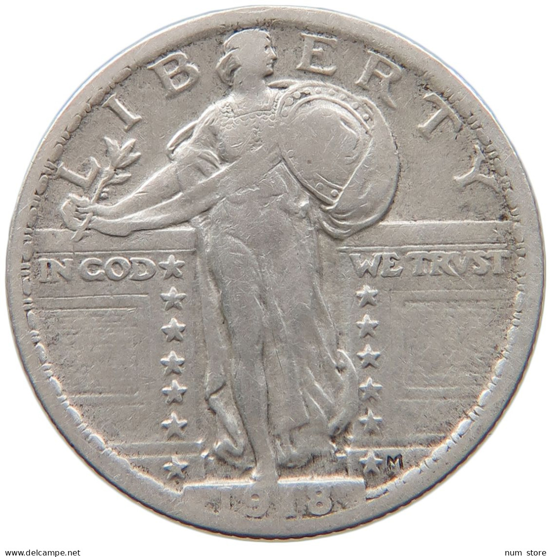 UNITED STATES OF AMERICA QUARTER 1918 STANDING LIBERTY #t026 0191 - 1916-1930: Standing Liberty