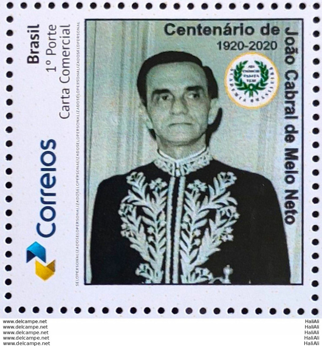 PB 161 Brazil Personalized Stamp Writer Joaao Cabral De Melo Neto Literature 2020 - Personalized Stamps