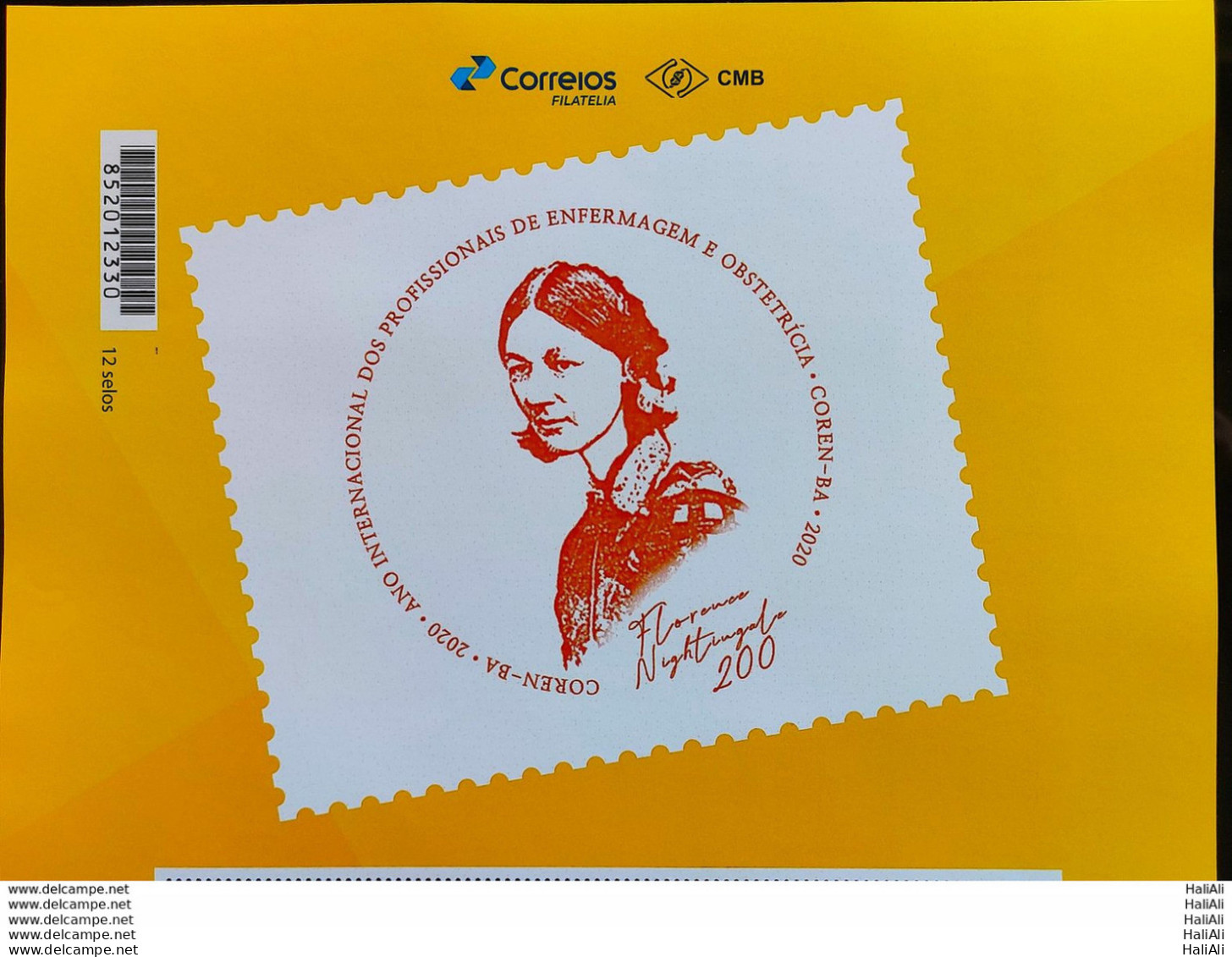 PB 159 Brazil Personalized Stamp Nurse Florence Nightingale Nursing Health COREN Bahia 2020 Vignette G - Personalized Stamps