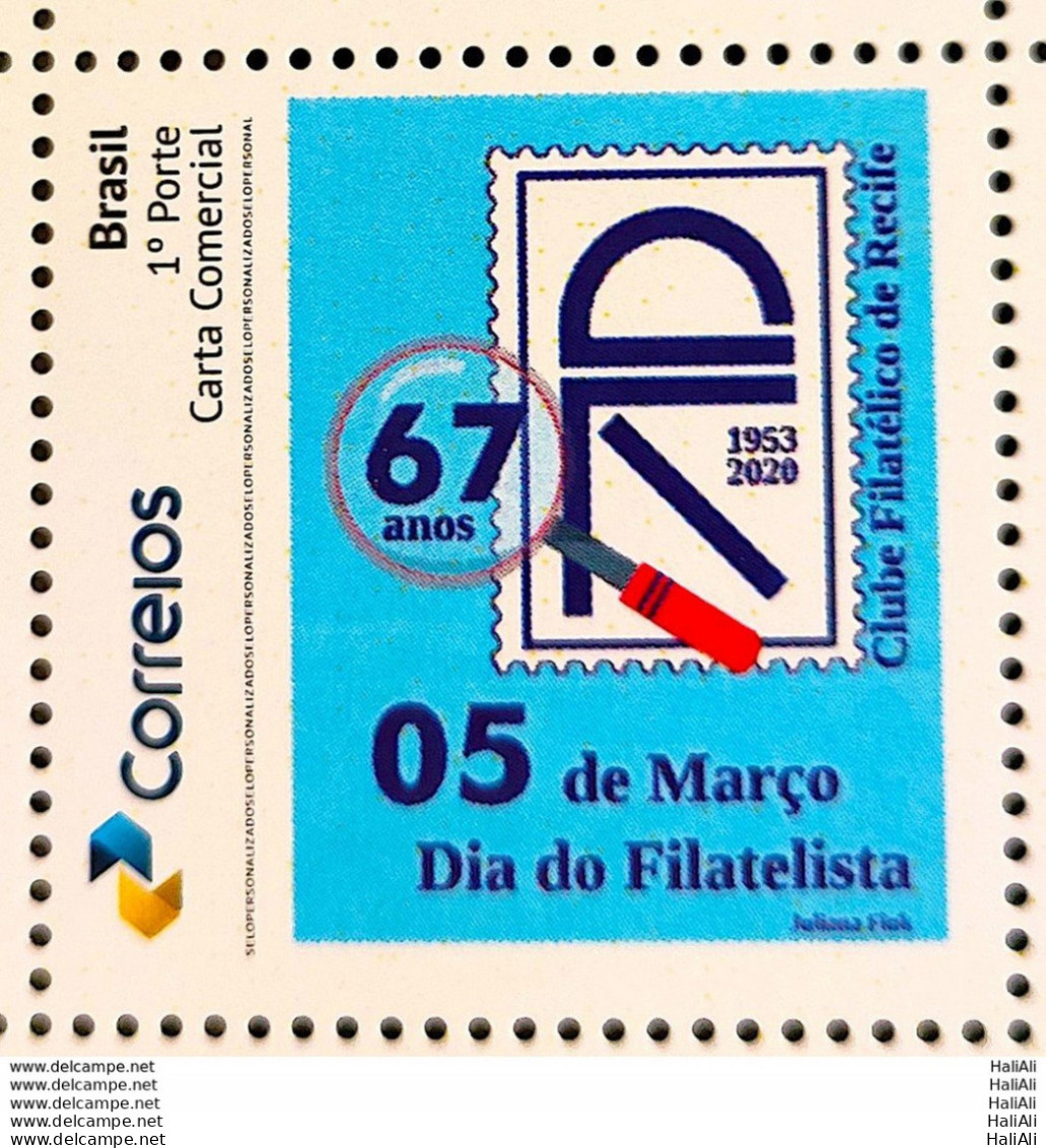 PB 154 Brazil Personalized Stamp 67 Years Recife Philatelic Club 2020 - Personalized Stamps