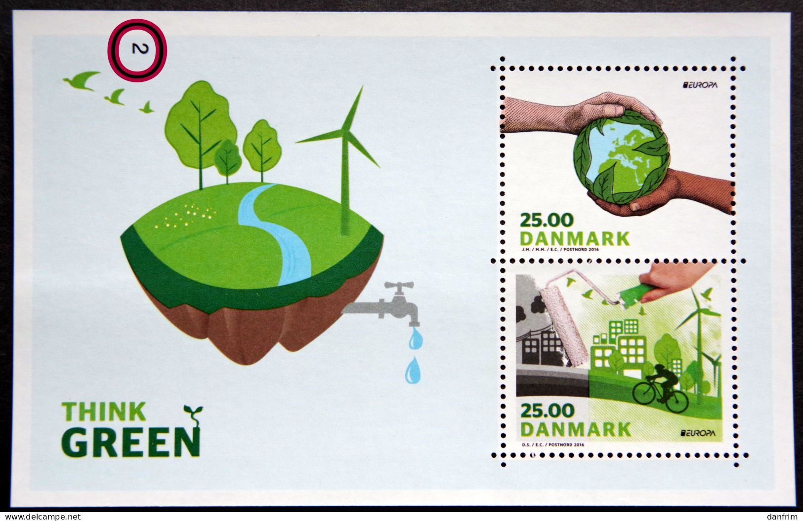 Denmark 2016   Europa Think Green  Minr.1882-83   Block 63  MNH  (**)   ( Lot MP   ) - Nuevos