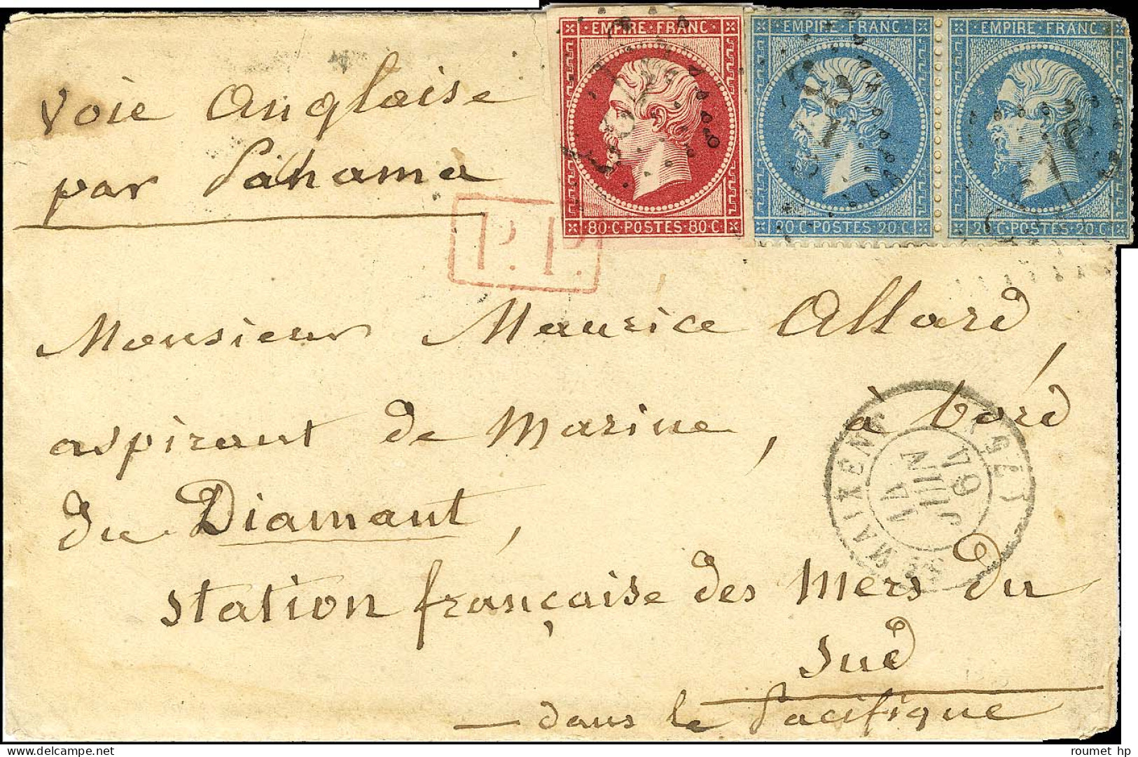 GC 3733 / N° 17 Belle Nuance Carminée + 22 Paire (1 Ex Pd) Càd T 15 ST MAIXENT (75) Sur Lettre Avec Texte Adressée à Un  - 1849-1876: Période Classique