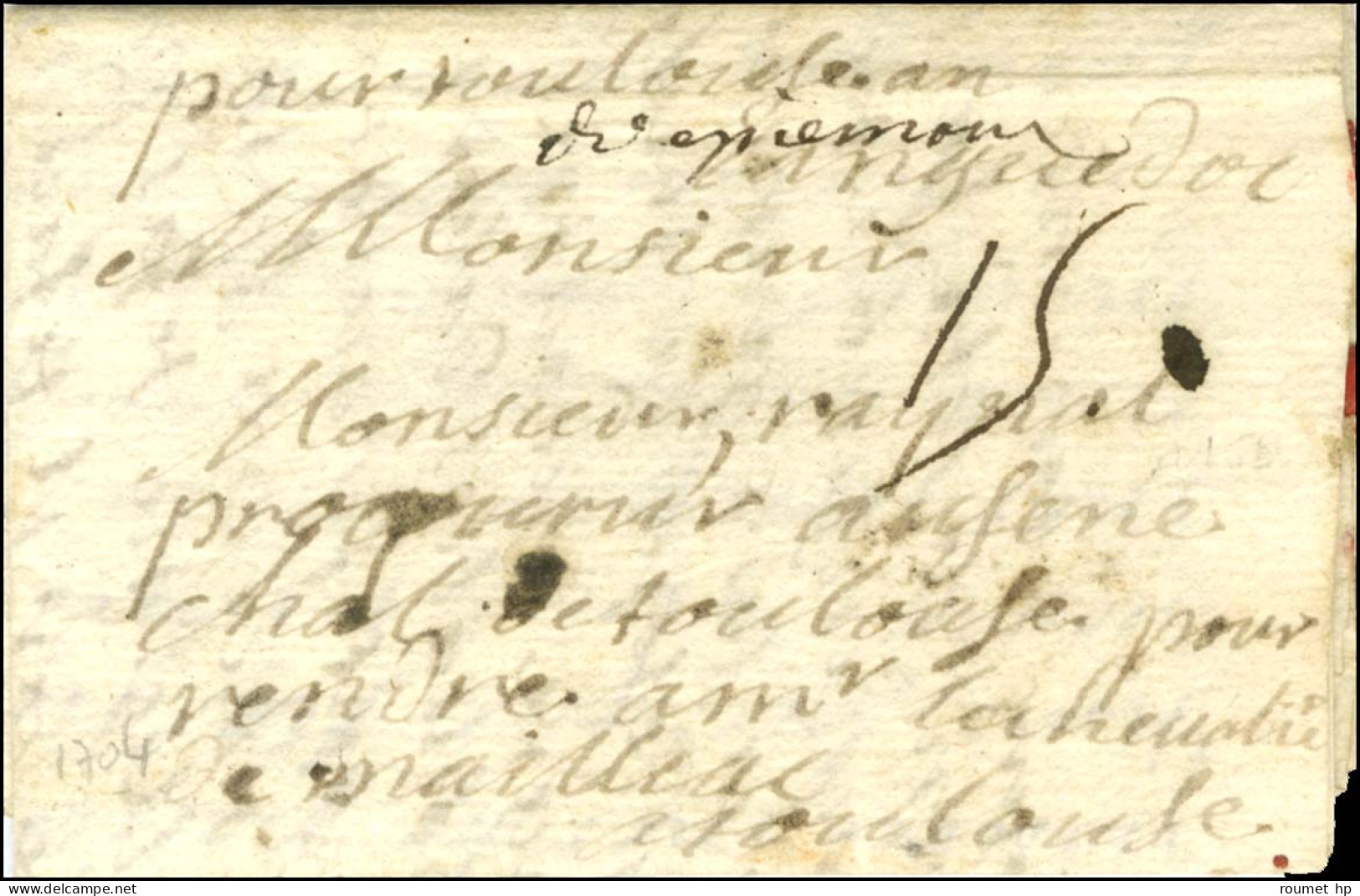 '' De Piémont '' (N°SE2) Sur Lettre Avec Texte Daté Du 30 Septembre 1704 Pour Toulouse. - TB / SUP. - R. - Armeestempel (vor 1900)