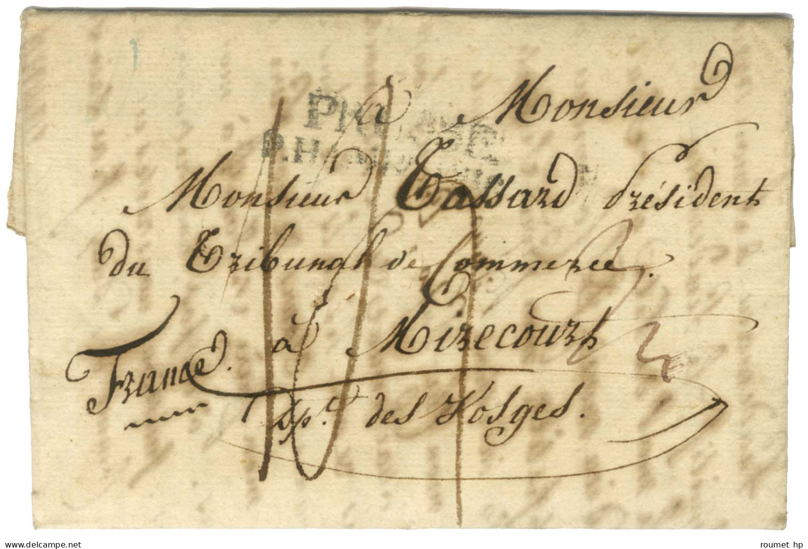 PRUSSE / P HAMBOURG Sur Lettre D'un Soldat Avec Très Bon Texte Daté De Berlin Le 6 Avril 1812 Adressée à Mirecourt Par L - Marques D'armée (avant 1900)