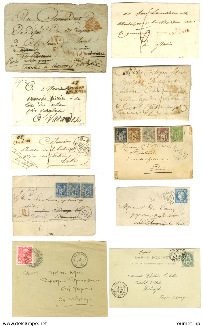 Lot De 10 Lettres Dont Marques Postales D'Ancenis Et 2 Lettres De Salonique. - TB. - Colecciones Completas