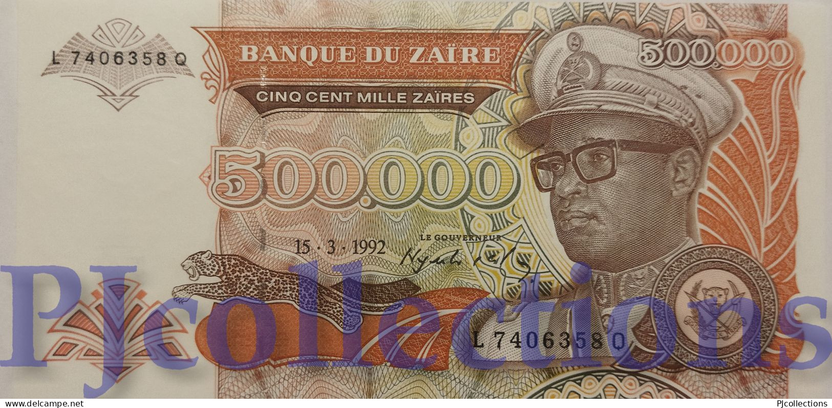 ZAIRE 500000 ZAIRES 1992 PICK 43 UNC - Zaïre