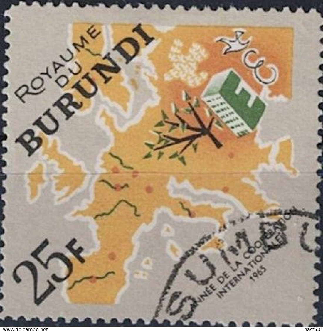 Burundi -  Karte Von Europa; Motive Von CEPT-Gemeinschaftsausgaben 1958/1962  (MiNr: 198) 1965 - Gest Used Obl - Gebruikt