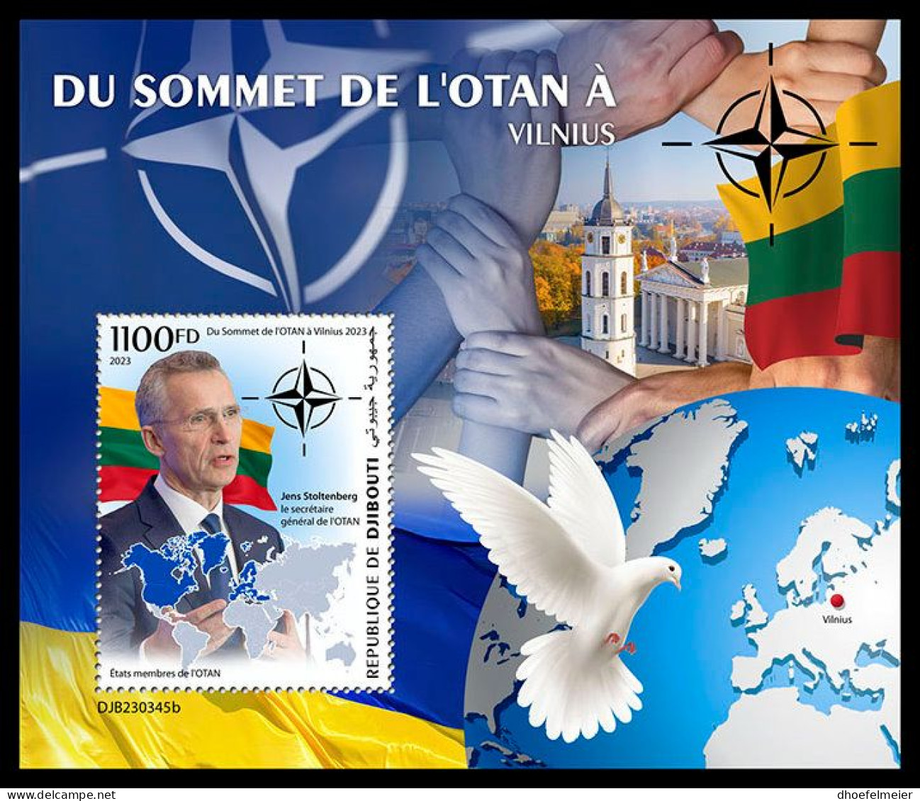 DJIBOUTI 2023 MNH NATO Summit Vilnius NATO Gipfel S/S – OFFICIAL ISSUE – DHQ2401 - NATO
