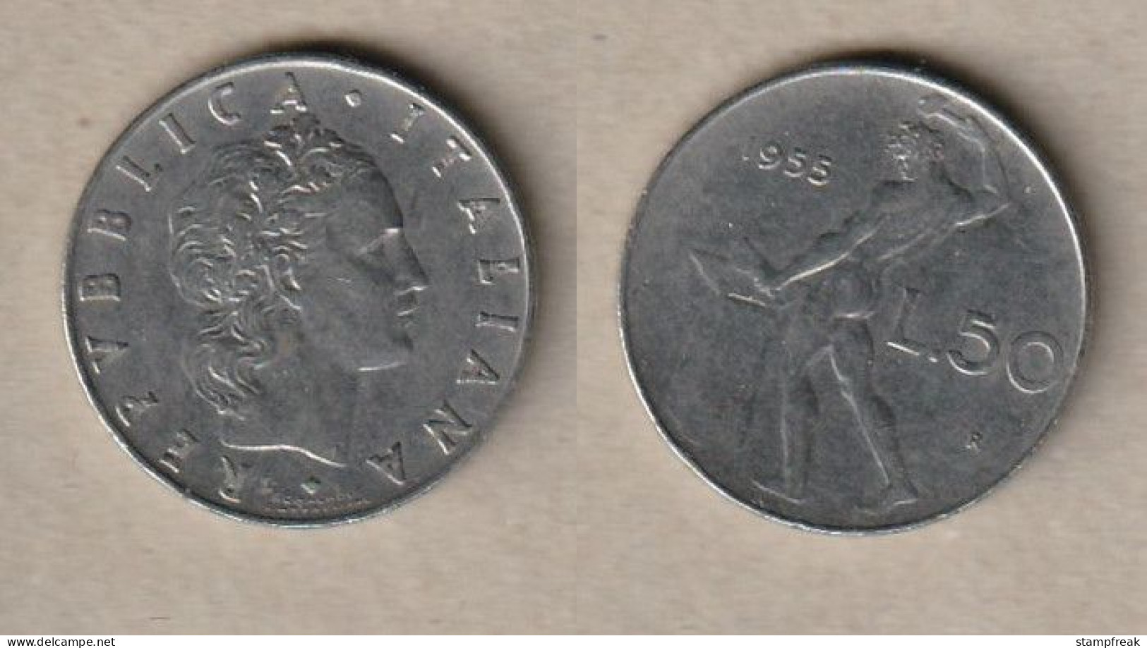 00510) Italien, 50 Lire 1955 - 50 Lire