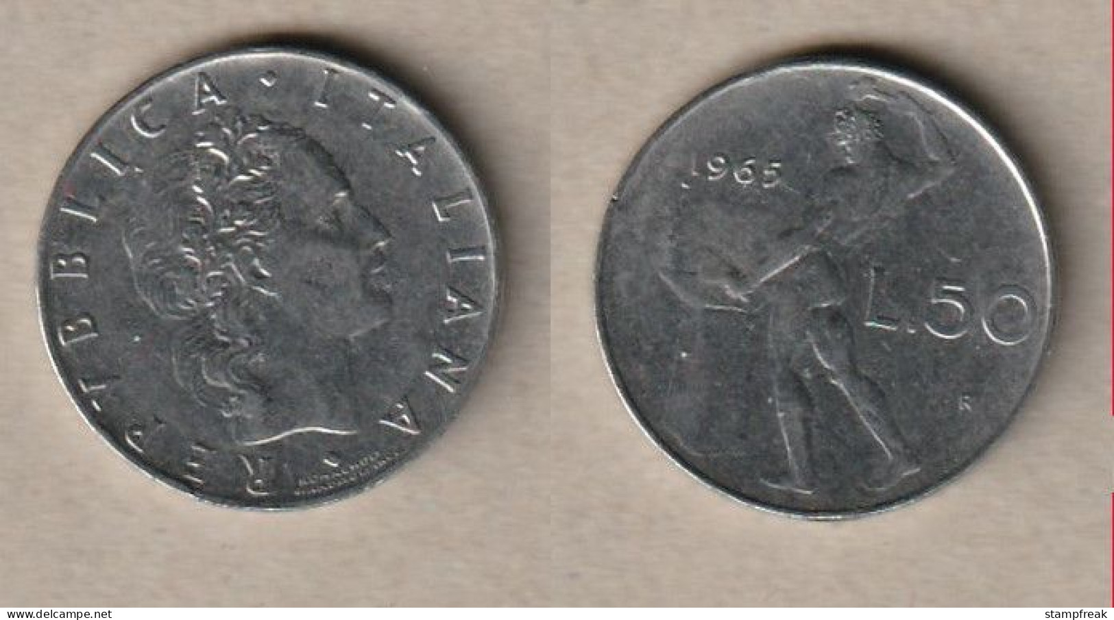 00506) Italien, 50 Lire 1965 - 50 Lire